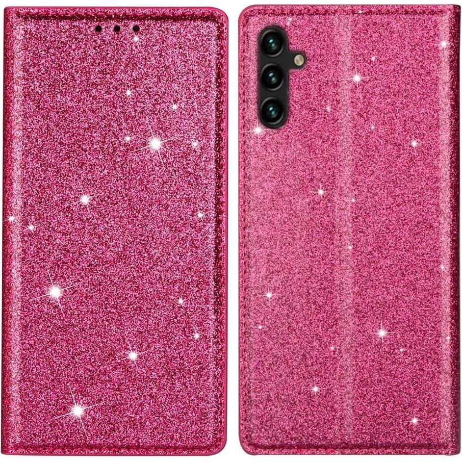 Cover-Discount Galaxy A54 - Flip Case Glitter pink (Samsung Galaxy A54 5G), Smartphone Hülle, Pink