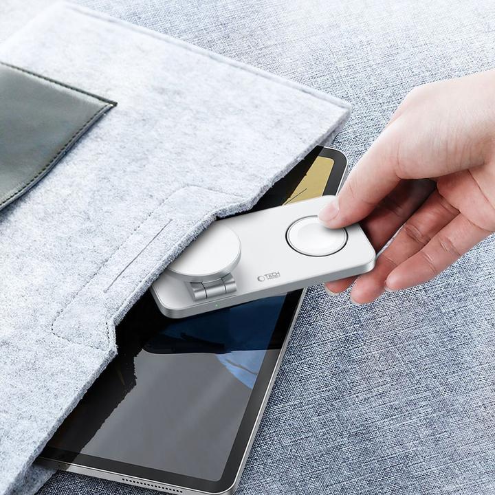 Produktbild Tech-Protect QI15W-A47 MagSafe 3in1 Inductive Charger + USB-C Cable - White (15 W)