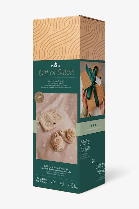 Actual product image DMC Gift of Stitch knitting set teddy hat & shoes