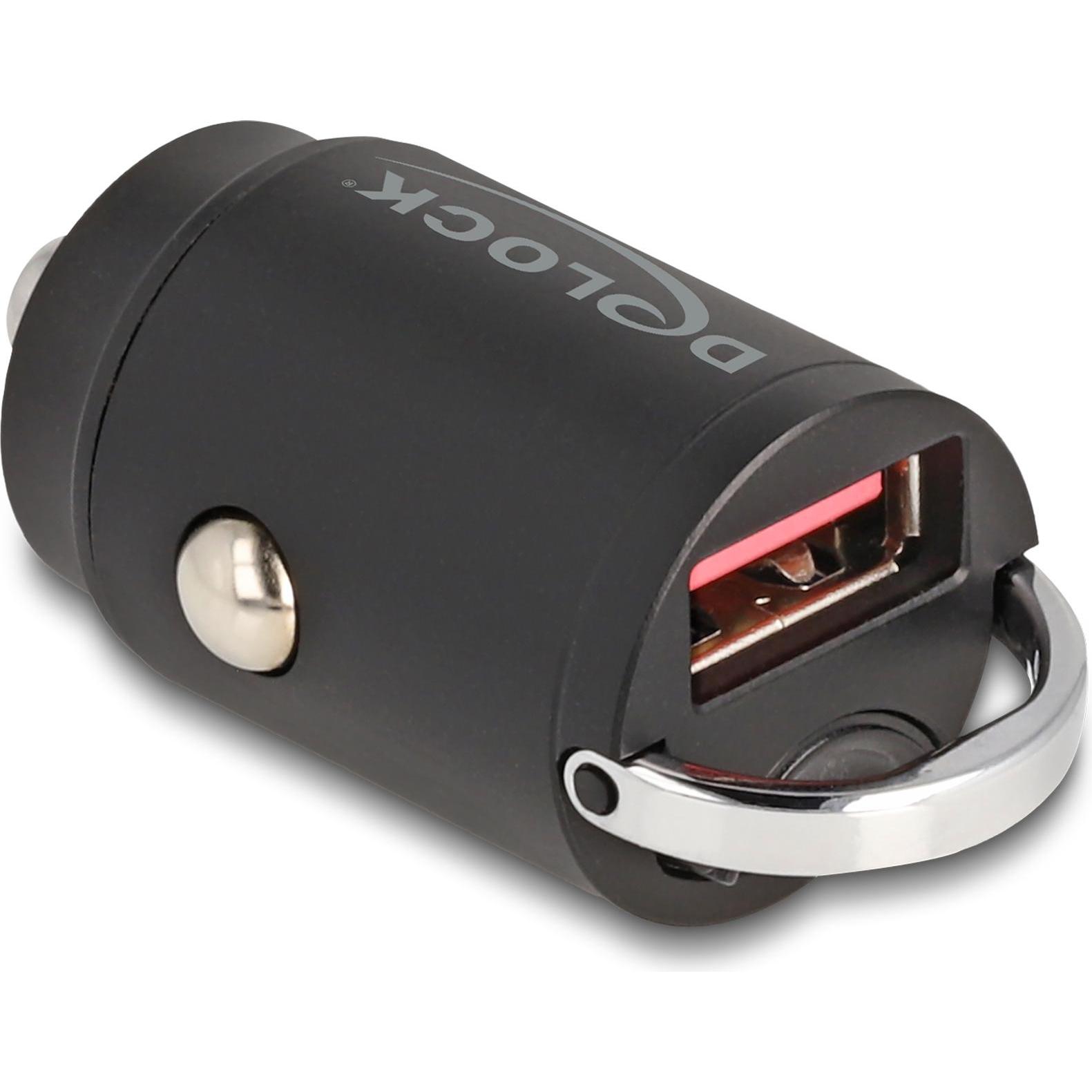 Delock Mini Kfz Ladeadapter USB Typ-A mit 18 W, Auto Adapter, Schwarz