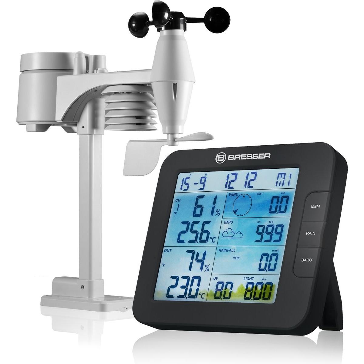 Bresser Weerstation - Tuya smart ClimateConnect - Zwart - Incl. 7-in-1 Buitensensor, Stazione meteo, Nero