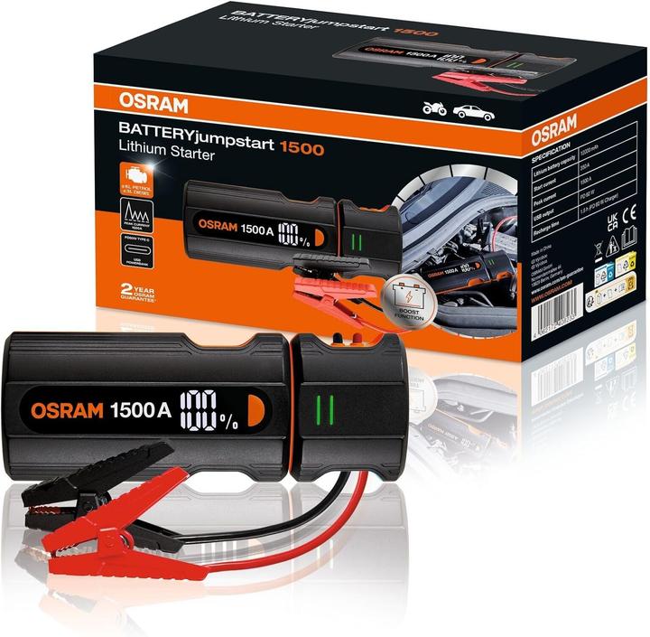 Image du produit Osram OJS030 Schnelllade-Lithium-Starter 1500A, 12000mAh (1500 A, 12000 mAh)