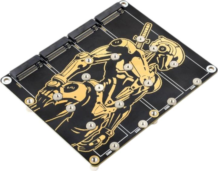 Actual product image WaveShare PCIe auf 4-fach M.2 NVME Board für Raspberry Pi5