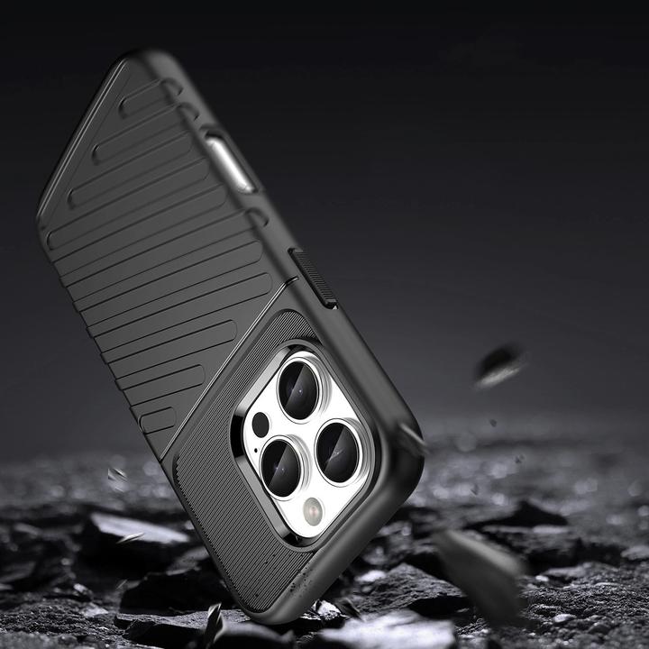 Actual product image Hurtel Back panel cover Thunder Case for iPhone 16e Silicone Armored Cover - Black (Apple iPhone 16e, Apple iPhone 17e)