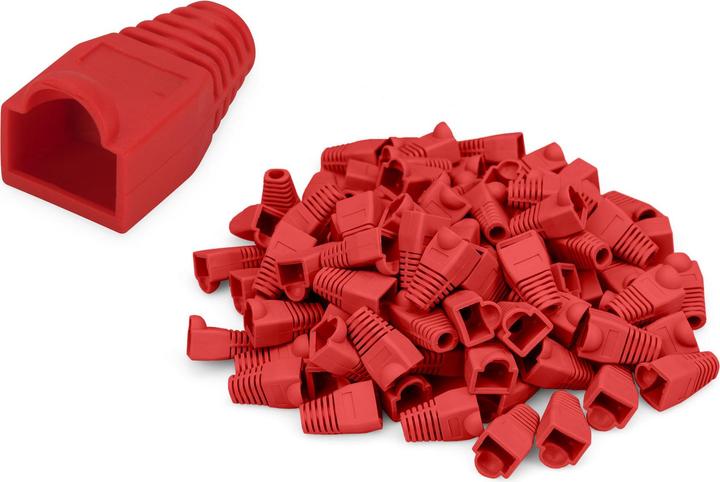 Actual product image Digitus Bend protection sleeves, for 8P8C modular plugs Colour red, 100 pcs. (Plug grommet)