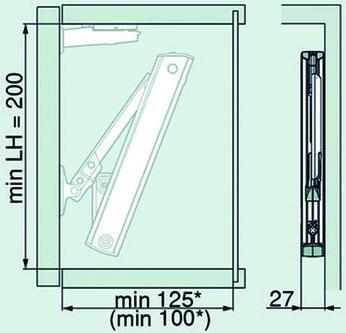 Actual product image Blum Flap supports AVENTOS HK-XS