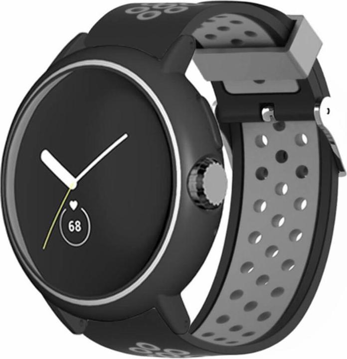Cover-Discount Google Pixel Watch - geperforeerde sportarmband zwart (Silicone)