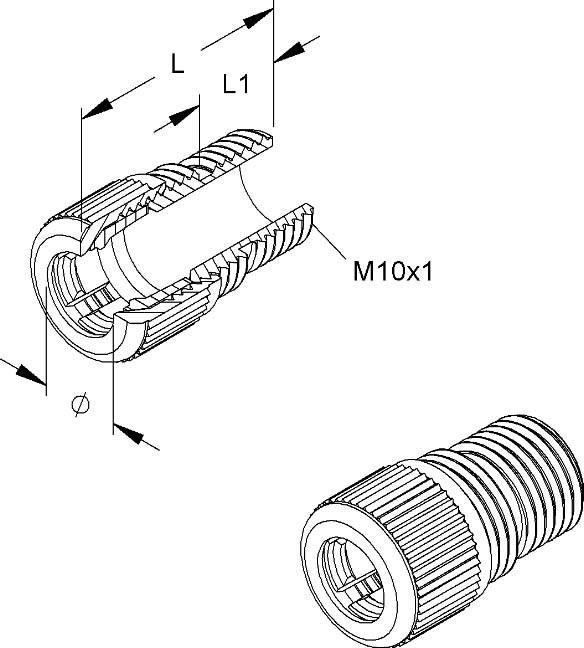 Immagine prodotto Kleinhuis GmbH Co. KG Nipplo a morsetto Ms D 5-7/L 21mm M10x1 103