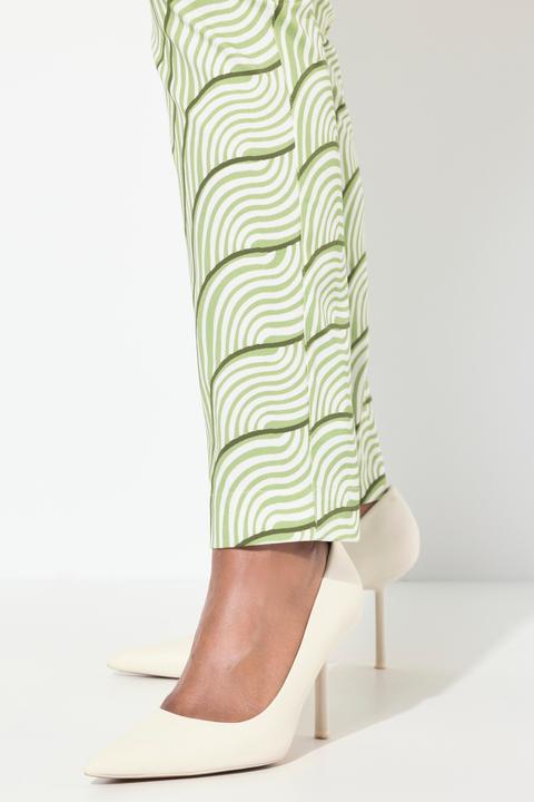 Actual product image Ulla Popken Wave Print Elastic Waist Pants (48)