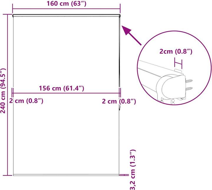 Produktbild vidaXL Duschrollo (160 x 240 cm)