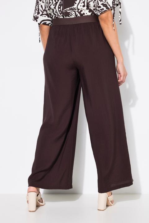 Immagine prodotto Ulla Popken Pantaloni con taglio della gamba ampio, texture e cintura elastica (42, 44)