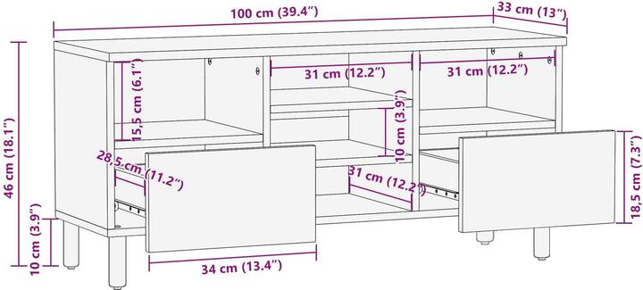 Actual product image vidaXL TV-Schränk (33 x 100 x 46 cm)