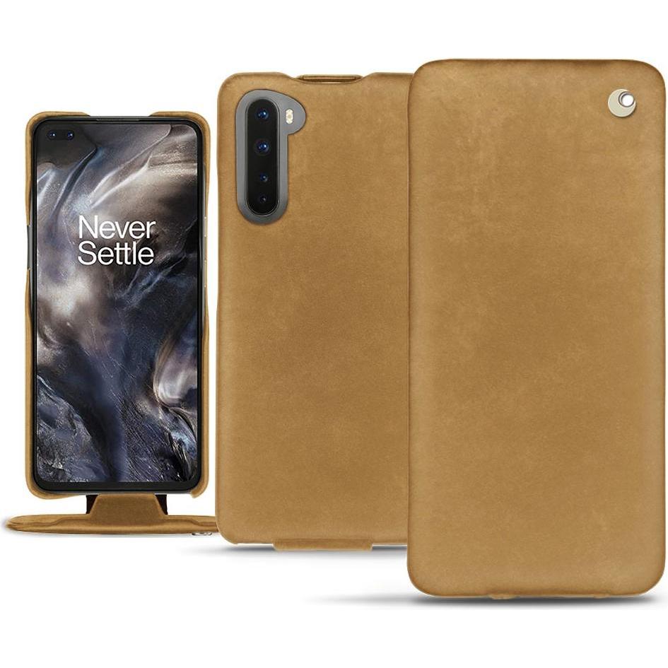 Noreve Lederschutzhülle vertikal (OnePlus Nord), Smartphone Hülle, Braun