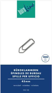 Produktbild Q-Connect Büroklammern 43 mm lang, vernickelt (1000 x)