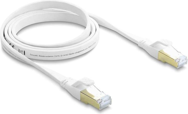 Produktbild Delock RJ45 Flachband Patchkabel Cat.8.1 U/FTP bis 40 Gbps 1 m weiss (81025) (U/FTP, 1 m)