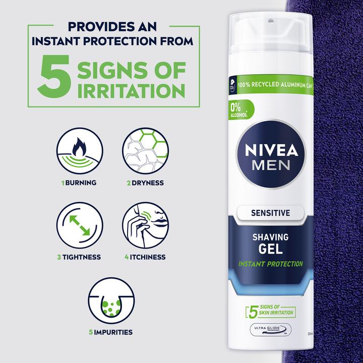 Actual product image NIVEA - Sensitive Shaving Gel - 200 ml (200 ml, Shaving gel)