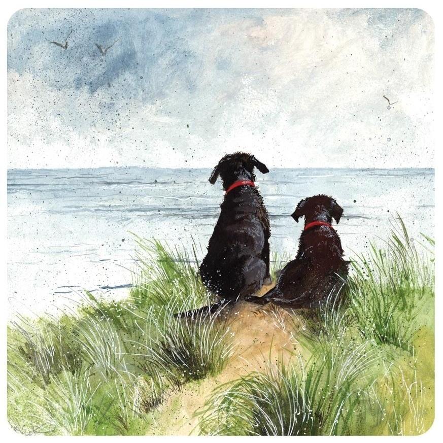 Teka, Sottobicchiere + Sottopentola, Tassenuntersetzer C146 Hunde in den Dünen