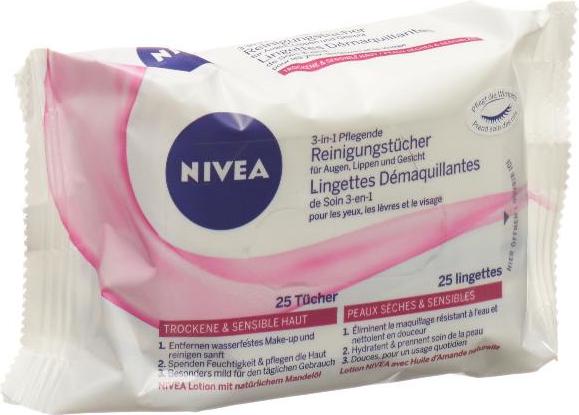Actual product image NIVEA 3in1 Pflegende Reinigungstücher (Facial cleansing wipes, 25 ml)