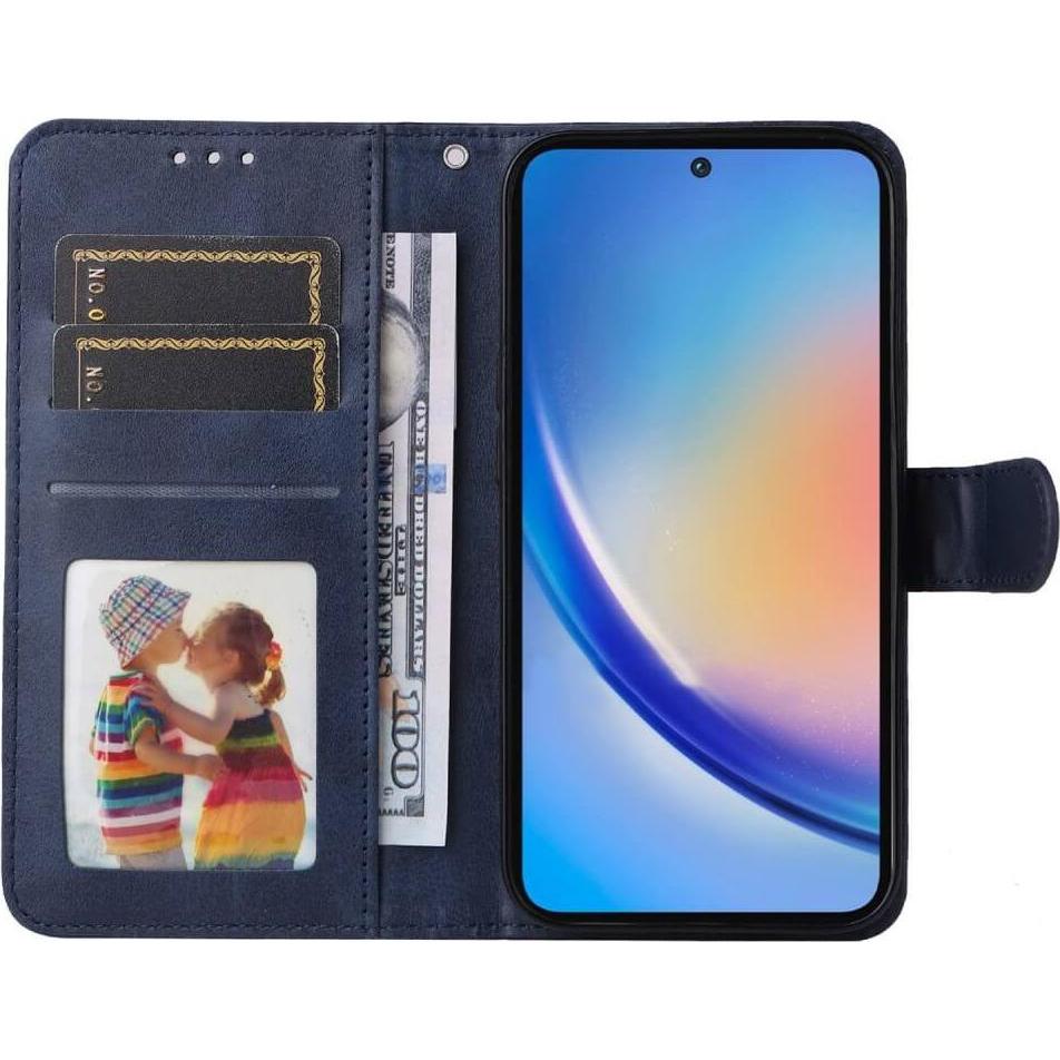 Thumbnail - Cover-Discount Galaxy A35 - Premium Handyhülle Etui blau (Samsung Galaxy A35), Smartphone Hülle, Blau