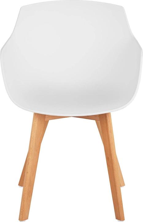 Produktbild Fromm & Starck Stuhl 2er Set Lehnstuhl weiss Kunststoff Holzbeine Buche bis 150 kg Designstuhl