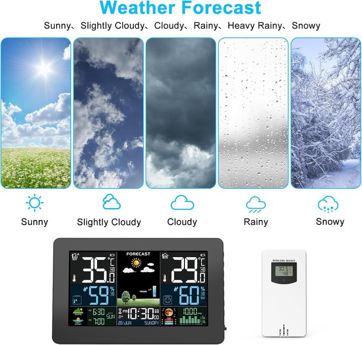 Image du produit Haoyao Funk Wetterstation mit Aussensensor