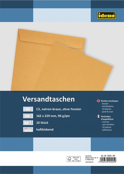 Produktbild Idena VT C5 braun 90g 10er hk o.F. FSC-Rec (10 x)