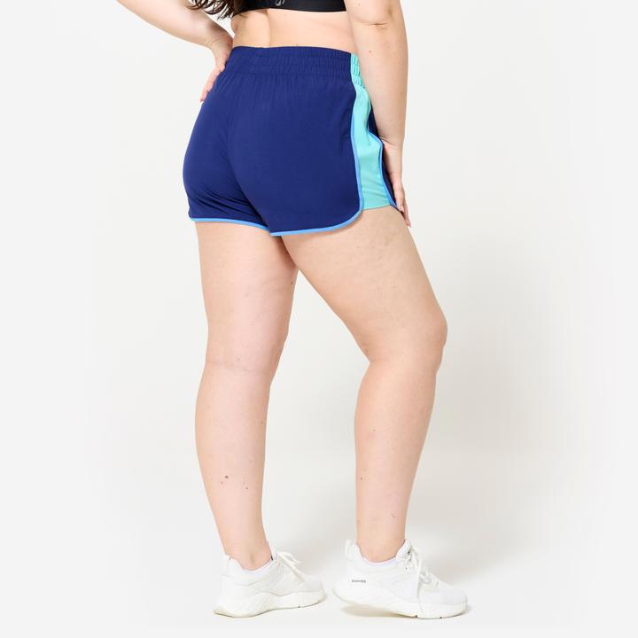 Image du produit Domyos short de fitness court et léger, marine bande bleu ciel (M)