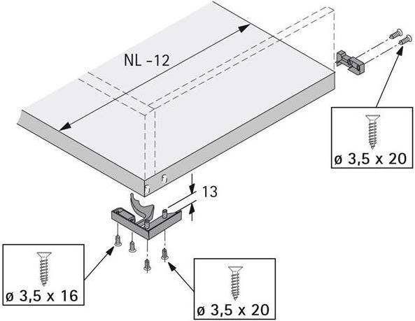 Actual product image Hettich Partial-extension runners QUADRO 25 (5 pcs.)