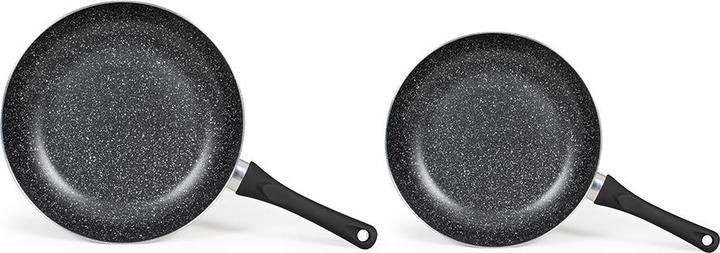 Produktbild Livoo Set aus 2 Pfannen in Steinoptik (24.28 cm, Pfannenset + Topfset, Aluminium)