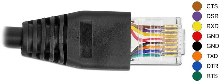 Actual product image Delock Serial connection cable with FTDI chipset, USB 2.0 Type-A male to RS-232 RJ45 male 1 m black (1 m)
