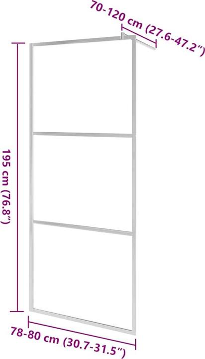 Produktbild vidaXL Duschwand (80 cm, 80 cm, 195 cm)