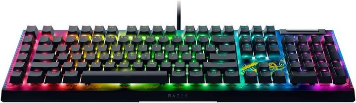Immagine prodotto Razer BlackWidow V4 X - Fortnite Edition Mechanische Gaming-Tastatur mit RGB (Yellow Switches, 6 eig (DE, Cablato)