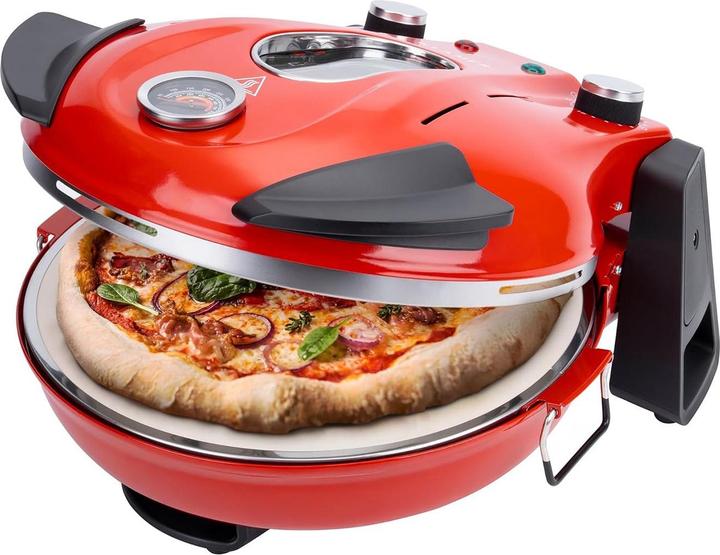 Image du produit KLAMER Pizzaofen elektrisch, Pizza Ofen mit ⌀ 31cm, 1200W, 400°C, abnehmbarer Keramik Pizzastei…