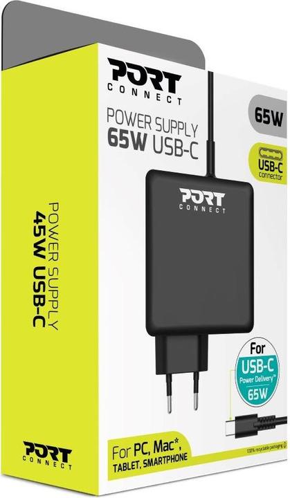 Image du produit Port Designs 900097B-EU Chargeur pour appareils mobiles Noir (65 W, 1 portion)