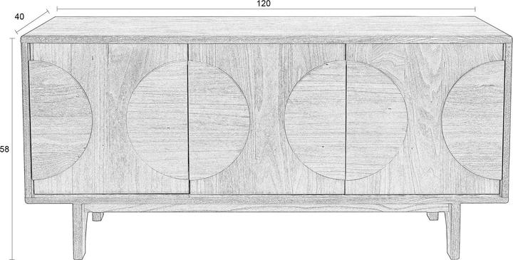 Image du produit Zuiver Buffet Groove 3 portes Walnut (120 x 40 x 58 cm)