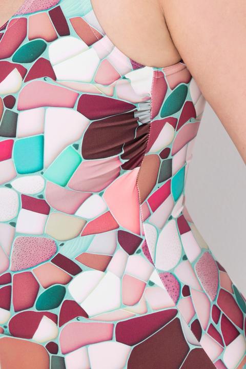Immagine prodotto Ulla Popken Costume da bagno senza coppe con mosaico e scollo rotondo (62)