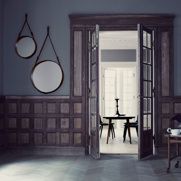 Produktbild Gubi Adnet Wall Mirror Circular Ø70 Black Leather