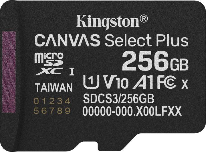 Produktbild Kingston Canvas Select Plus microSDXC 256GB Gen3 (256 GB, microSDXC, U1, UHS-I)