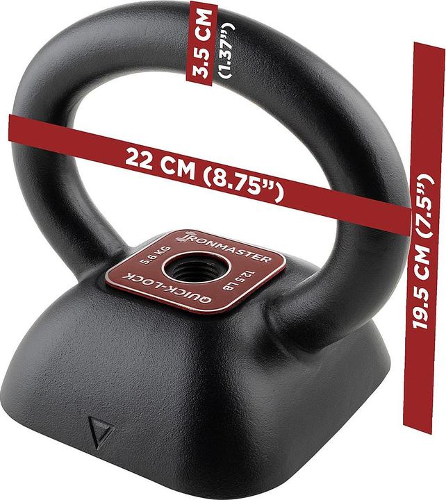 Actual product image Ironmaster Quick-Lock Kettlebell Handle, adjustable 5.67 – 21.5 kg