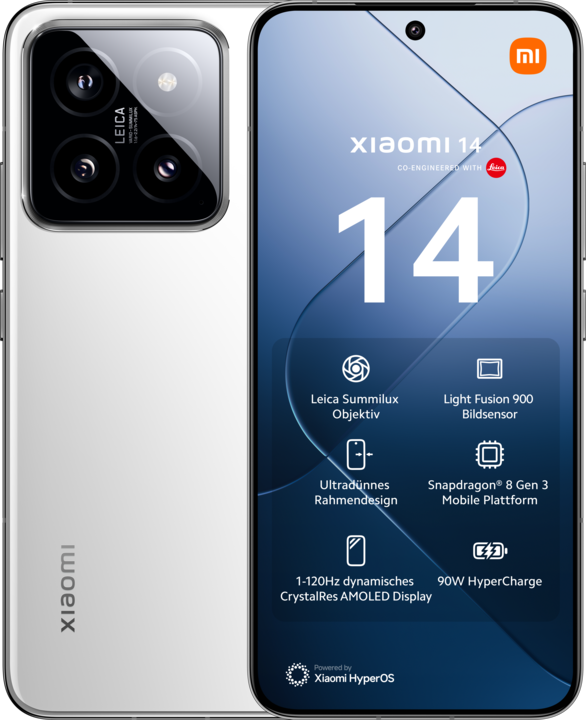 Xiaomi 14 (512 GB, White, 6.36", Dual SIM, 50 Mpx, 5G)