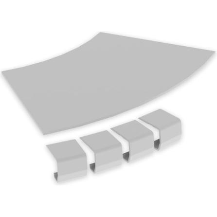 Unex, Passaggio dei cavi, 67214-04 Coperchio a piega piatta 45 200 R300 in U23X RAL7035 (35.36 cm)