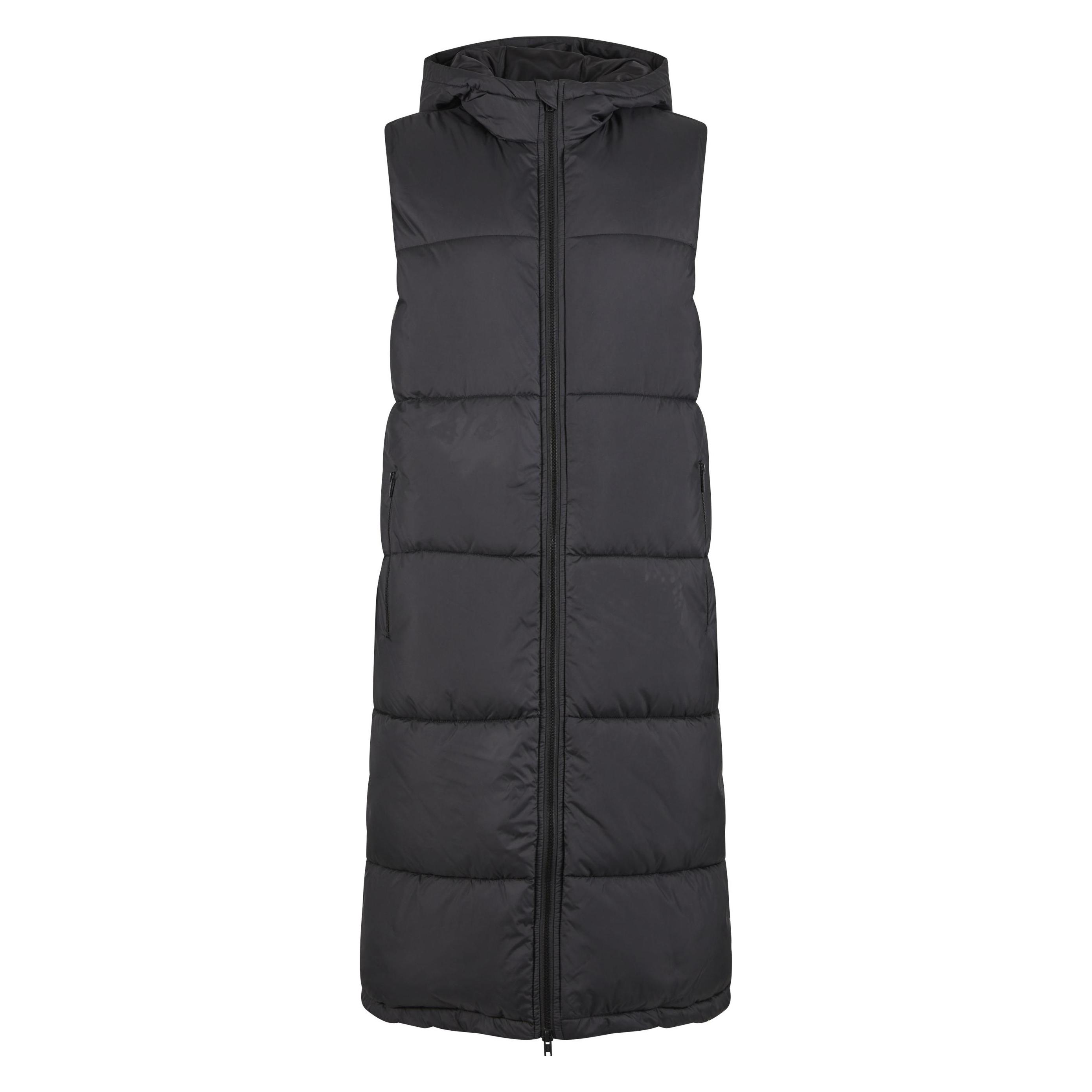 Urban Classics, Damen, Westen, Ladies Long Hooded Puffer Vest - 174737, Schwarz, (L)