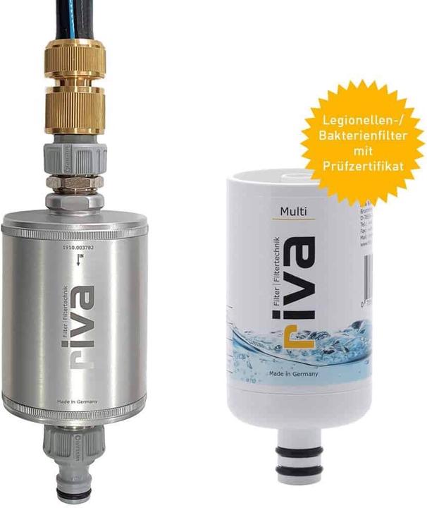 Produktbild Riva Mobiler Trinkwasserfilter MULTI EXPLORER Metallgehäuse mit Filterkartusche und Anschluss-Set