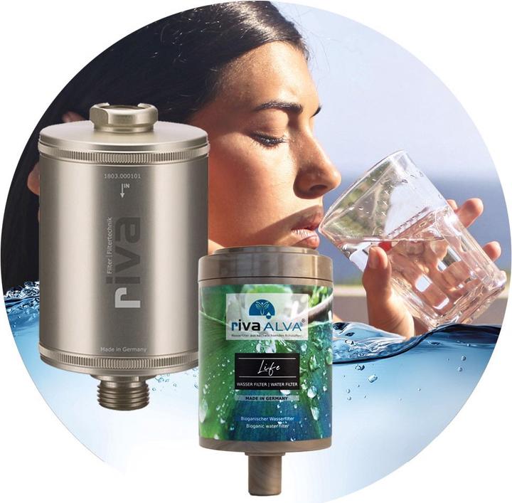 Actual product image Riva Drinking water filter rivaALVA LIFE - metal housing with filter cartridge and hose connection set