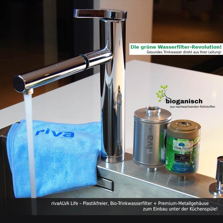 Actual product image Riva Drinking water filter rivaALVA LIFE - metal housing with filter cartridge and hose connection set