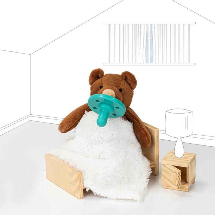 Produktbild Minikoioi SLEEP BUDDY Schlaf Kuscheltier mit Schnuller Braunbär Moi (24 cm)
