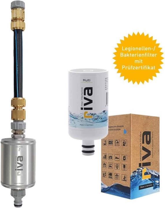 Produktbild Riva Mobiler Trinkwasserfilter MULTI EXPLORER Metallgehäuse mit Filterkartusche und Anschluss-Set