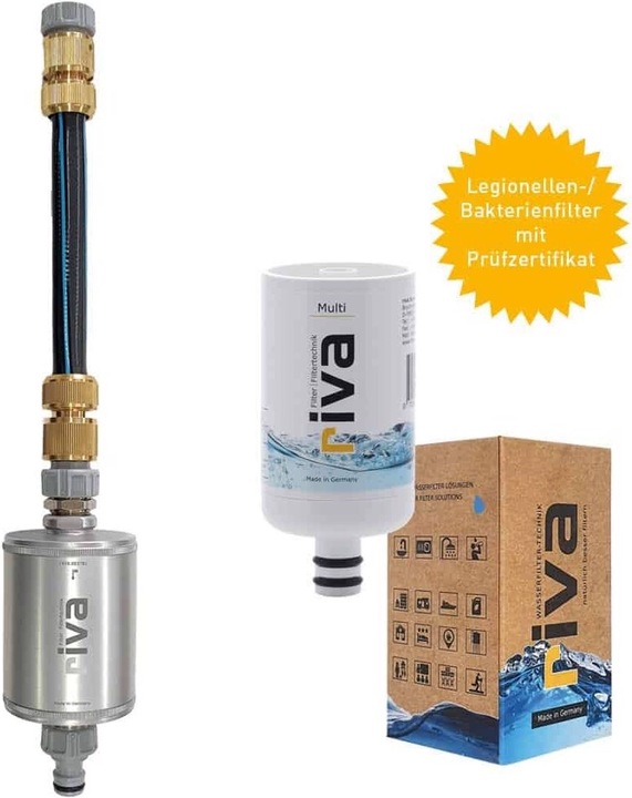Produktbild Riva Mobiler Trinkwasserfilter MULTI EXPLORER Metallgehäuse mit Filterkartusche und Anschluss-Set