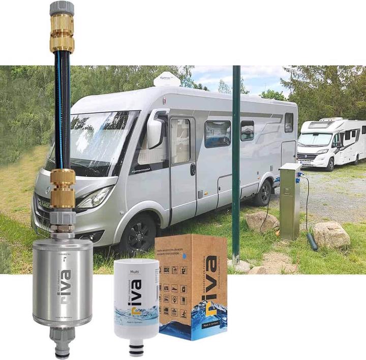 Produktbild Riva Mobiler Trinkwasserfilter MULTI EXPLORER Metallgehäuse mit Filterkartusche und Anschluss-Set