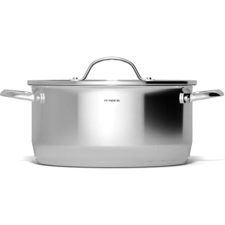 Pensofal 1615 Casseruola A Due Manici Con Coperchio In Vetro - New Era 24 Cm, Padella + Pentola